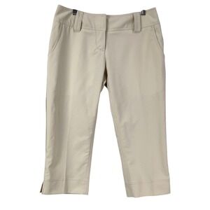 Adidas Womens ClimaCool Capris Beige Golf Athleisure Pants Size 4 w/Pockets